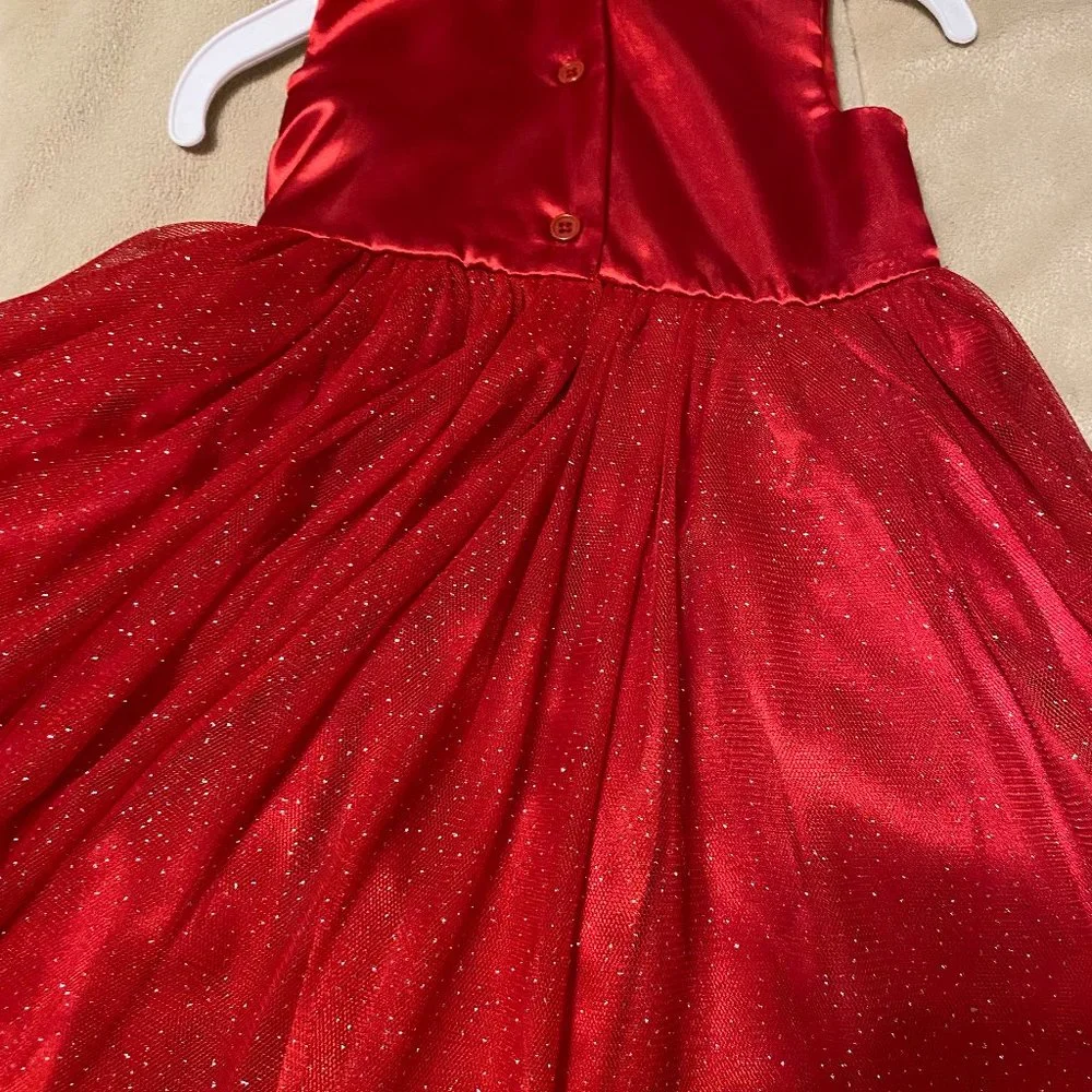 Nannette Baby Girl 2pc. White Sparkly Coat/Red Dress - Picture 11 of 15